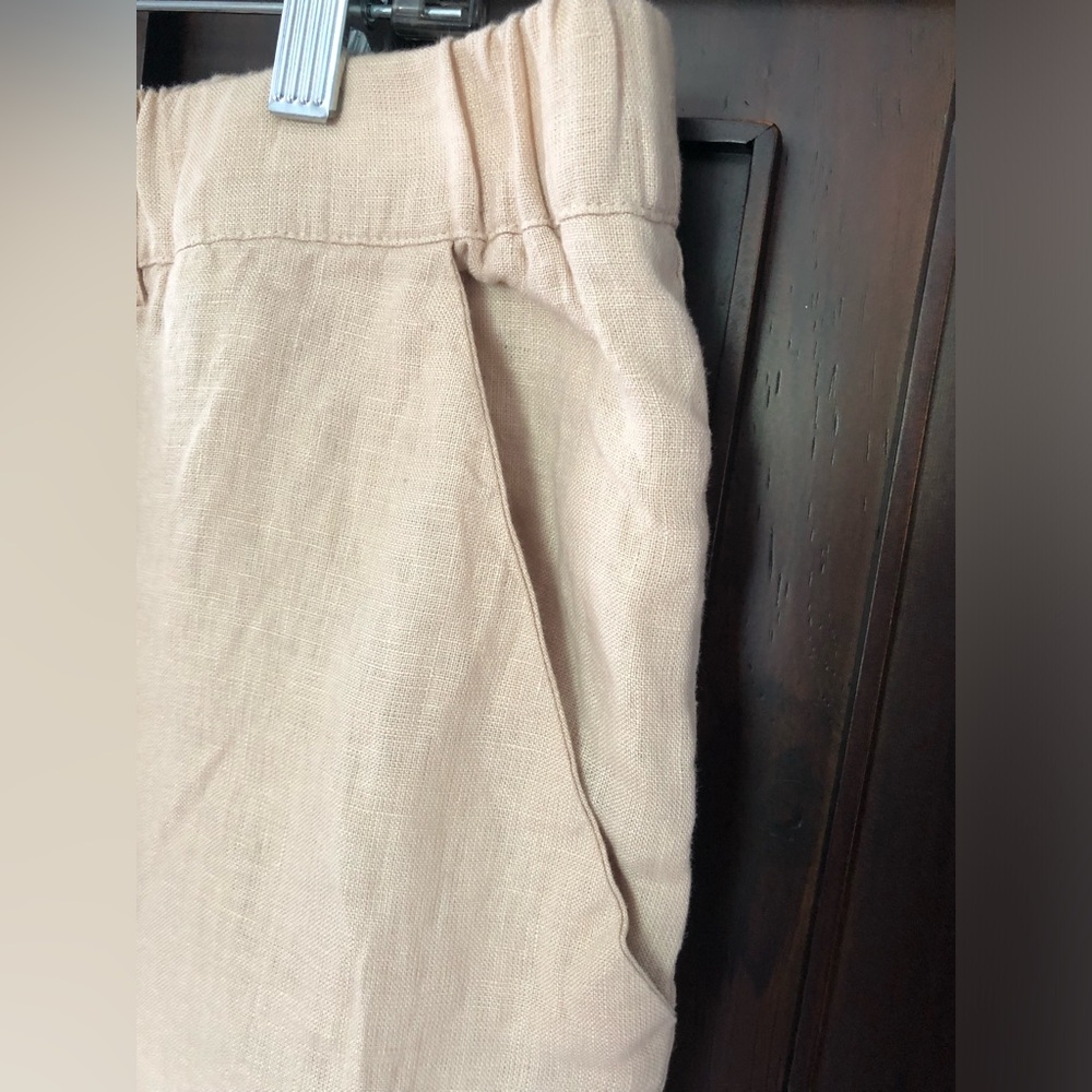 Quince 100% European Linen Cropped Pants Driftwood Size XL NWT - Picture 7 of 11